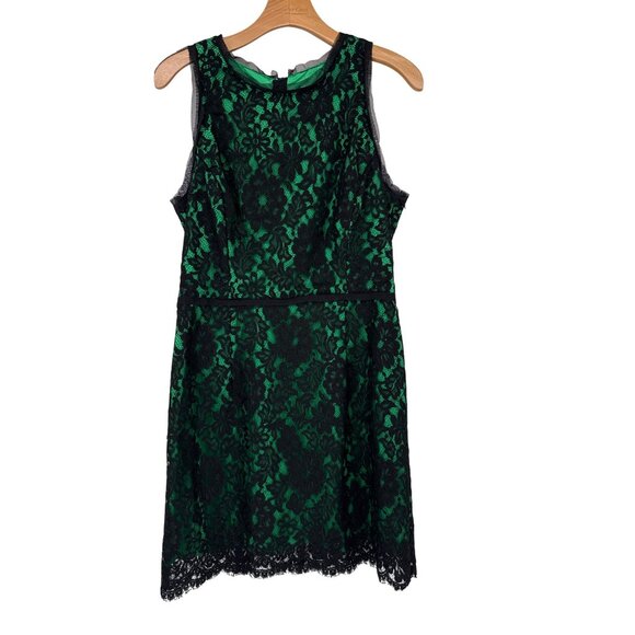 Milly Floral Scalloped Lace Claudia Dress size 10 womens Emerald green formal - Picture 2 of 8